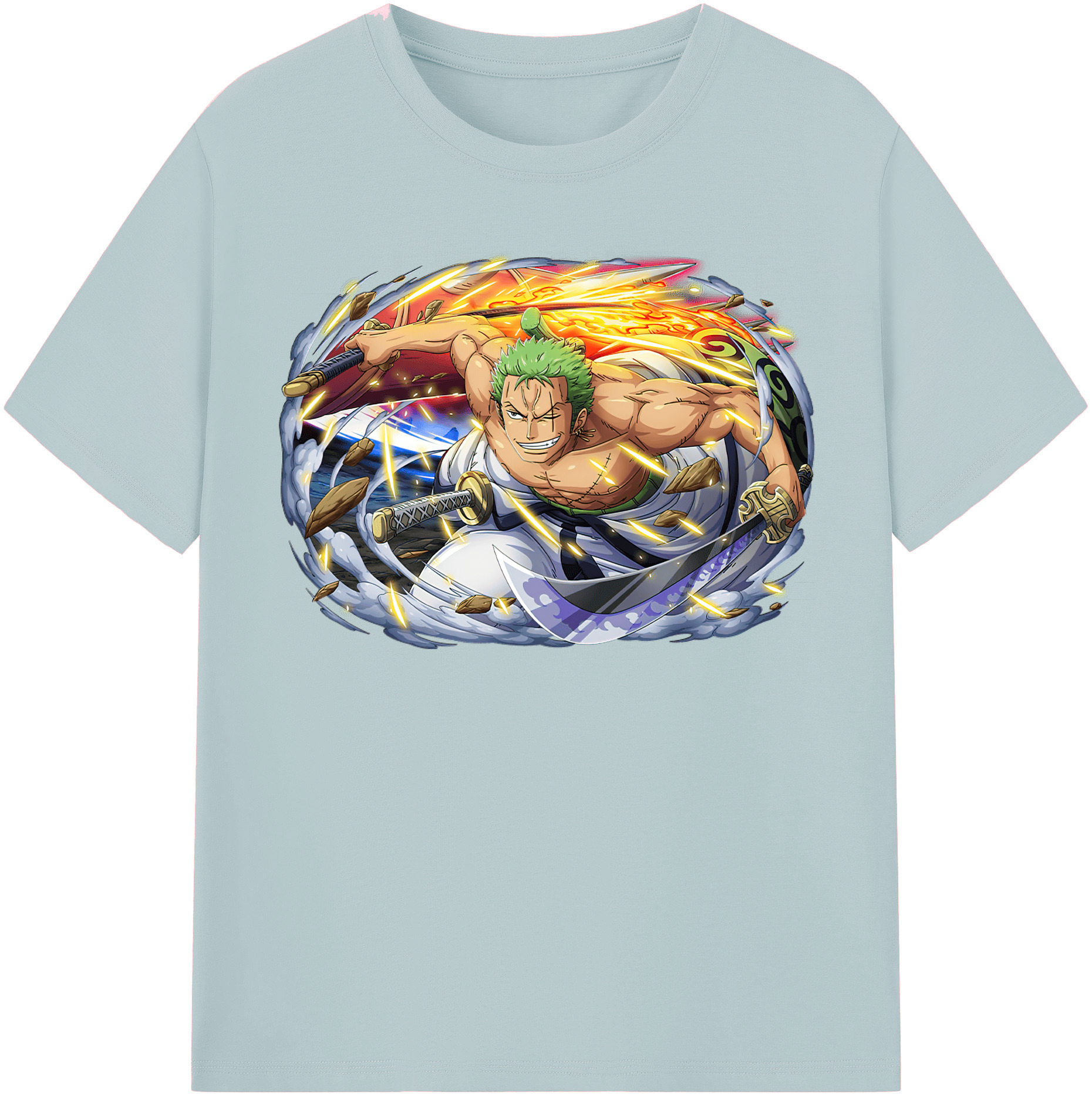 ワンピース ロロノア・ゾロ ONE PIECE Roronoa Zoro 綿100％半袖Tシャツ（フロントプリント）